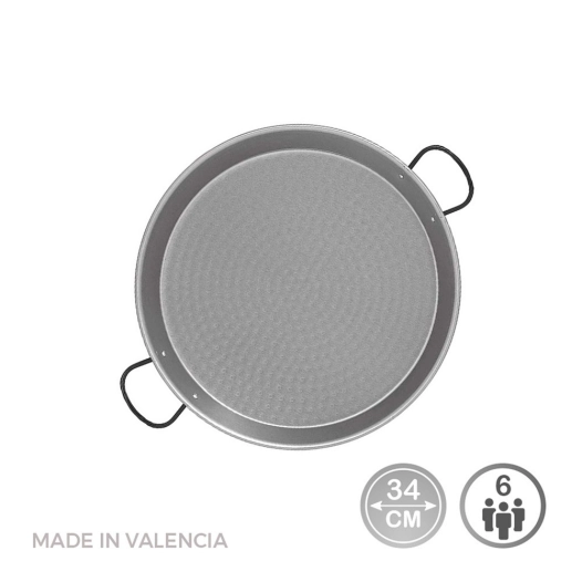 Paella En Acier Poli Pour Induction Et Vitroceramique Ø34cm (6 Personnes). Vaello