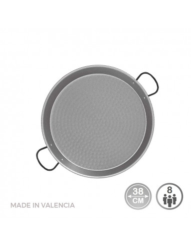 Paella En Acier Poli Pour Induction Et Vitroceramique Ø38cm (8 Personnes). Vaello