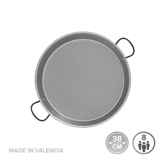 Paella En Acier Poli Pour Induction Et Vitroceramique Ø38cm (8 Personnes). Vaello