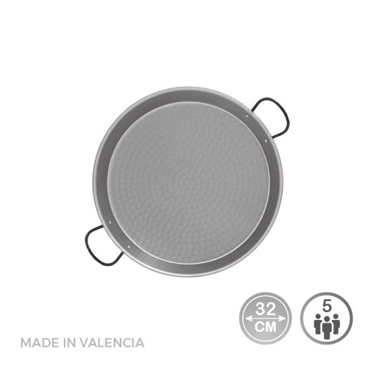 Paella En Acier Poli Pour Induction Et Vitroceramique Ø32cm (5 Personnes). Vaello