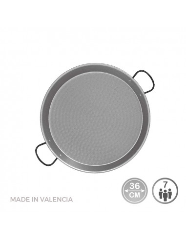Paella En Acier Poli Pour Induction Et Vitroceramique Ø36cm (7 Personnes). Vaello