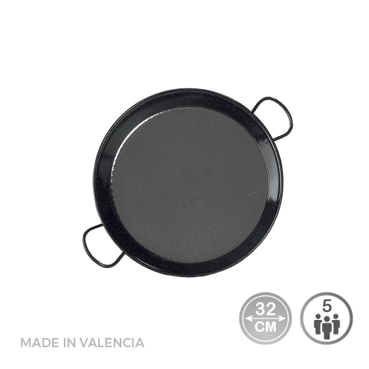 Poêle À Paella Émaillée Pour Induction Et Vitrocéramique Ø32cm (5 Personnes). Vaello