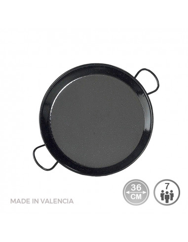 Poêle À Paella Émaillée Pour Induction Et Vitrocéramique Ø36cm (7 Personnes). Vaello