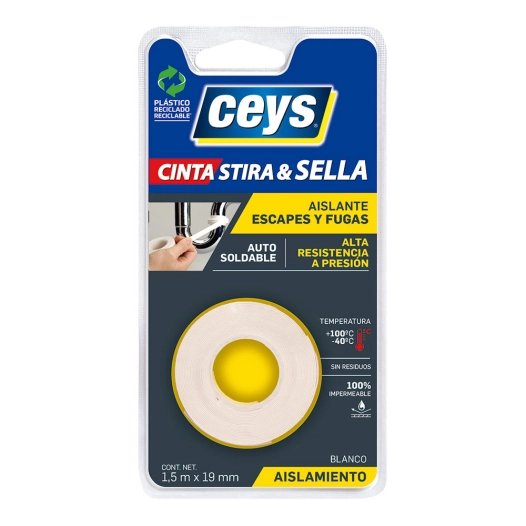 Ceys Stira & Joint Blanc 1,5m X 19mm. 507802