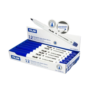 Boite De 12 Feutres Bleus Ø3,7mm Pour Tableau Blanc Milan