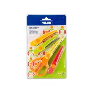 Blister Ciseaux Zig-Zag 4 Lames Interchangeables 16cm Milan