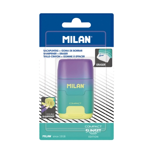 Blister Aiguiseur Compact Sunset Turquoise - Jaune Milan