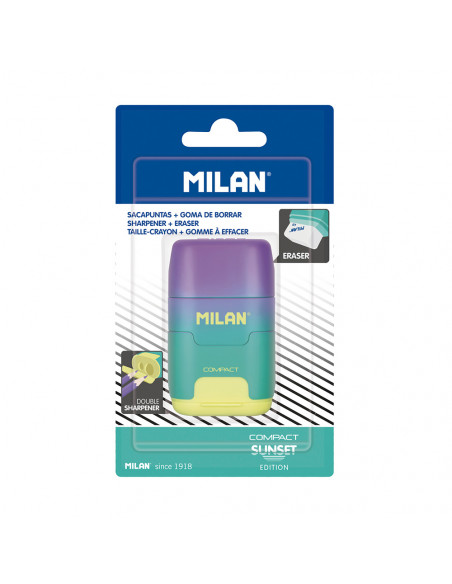Aiguiseur Compact Milan Sunset Double taille, design bicolore, affûtage précis - MILÁN