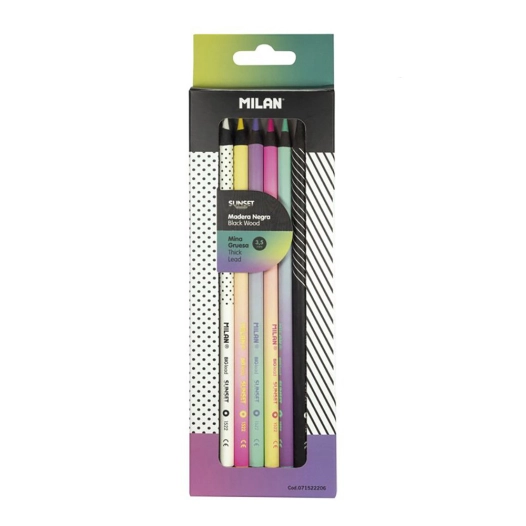 3 Boîte 6 Crayons De Couleur Mine Épais Milan