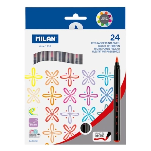 Boîte 24 Marqueurs De Points Brosses À Base D'eau Milan