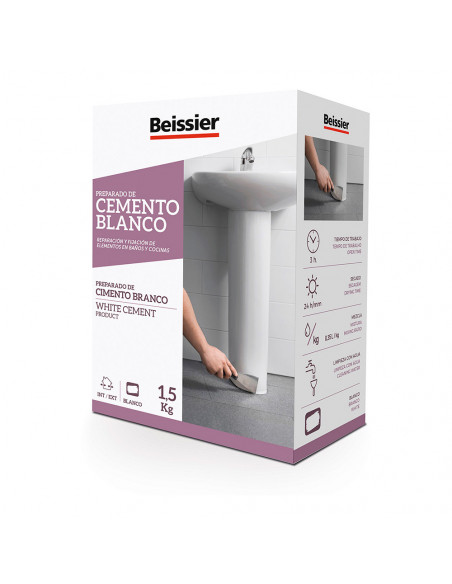 Ciment Blanc Beissier 1.5kg Mortier de jointoiement et réparation blanc - BEISSIER