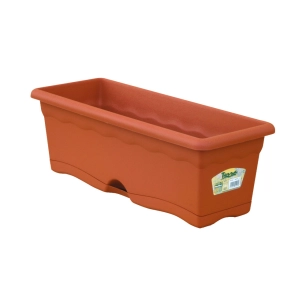 Jardinière Avec Plaque Intégrée Couleur Terracotta 60x20cm