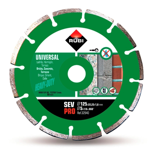 Disque Diamant Général Chantier Segmenté Sev Ø125mm Pro R32940 Rubi