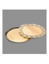 12 Sac 1 Plat Rond Avec Dentelle Dorée 23cm