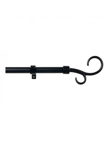 Kit Barre Rideau Baculo Extensible De 110 À 200cm Noir Stor Planet.