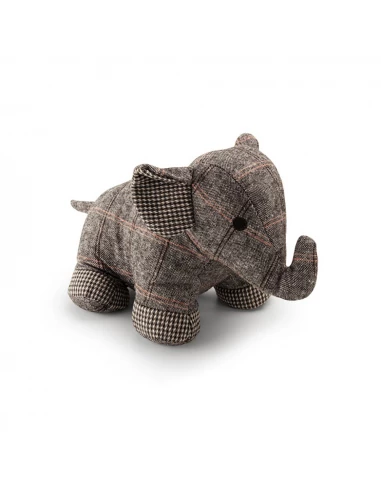 Butée De Porte Textile Retient-Porte 1kg Elephant Gris. Inofix