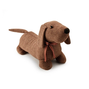Butée De Porte Textile Retient-Porte 1kg Chien Marron. Inofix