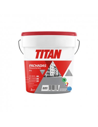Peinture Acrylique Façades Mat F-4 Blanc 1l Titan 125670001