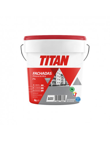 Peinture Acrylique Façades Mat F-4 Blanc 4l Titan 125670004