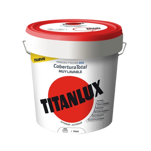 Peinture Plastique Lavable Intérieur-Extérieur Couverture Complète Blanc 4l Titanlux 06t100005