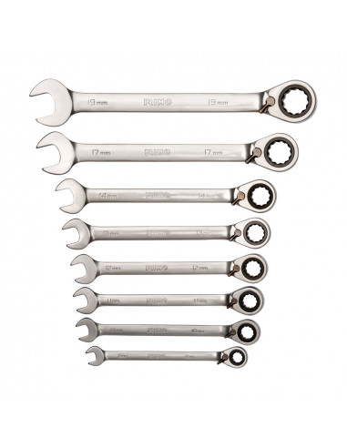 Jeu De 8 Clés Mixtes À Cliquet Fixe 8-19mm 18-8-H Irimo