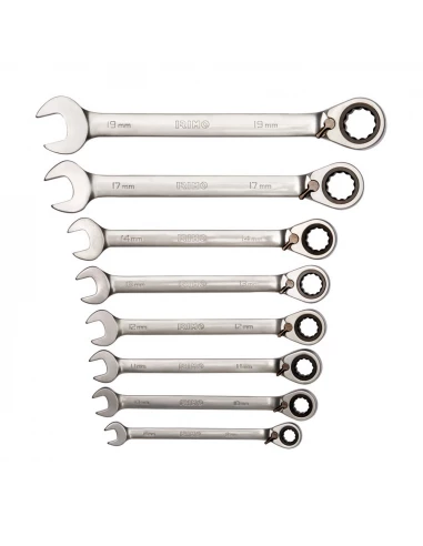 Jeu De 8 Clés Mixtes À Cliquet Fixe 8-19mm 18-8-H Irimo