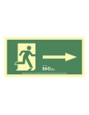 Panneau D'évacuation Fleche À Droite (PVC 1mm) Classe A 32x16cm