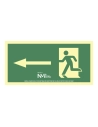 Panneau D'évacuation Flèche À Gauche (PVC 1mm) Classe A 32x16cm