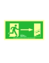 Enseigne Évacuation Escaliers Supérieur Droite Pvc 0,7mm Classe B 32x16cm B11150 Normaluz