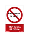 Panneau D'interdiction ''PROHIBIDO El Paso Propiedad Privada'' (PVC 0.7mm) 30x40cm