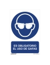 Panneau Utilisation Obligatoire ''ES Obligatorio El Uso De Gafas'' (PVC 0.7mm) 30x40cm