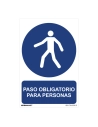 Panneau Utilisation Obligatoire ''PASO Obligatorio Para Personas'' (PVC 0.7mm) 30x40cm