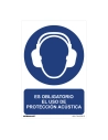 Panneau Utilisation Obligatoire ''PASO Obligatorio Con Uso De Proteccion Acustica'' (PVC 0.7mm) 30x40cm