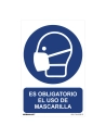 Panneau Utilisation Obligatoire ''ES Obligatorio El Uso De Mascarilla'' (PVC 0.7mm) 30x40cm