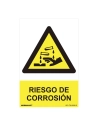 Panneau De Danger ''RIESGO De Corrosion'' (PVC 0.7mm) 30x40cm