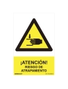 Panneau De Danger ''ATENCION, Riesgo De Atrapamiento'' (PVC 0.7mm) 30x40cm