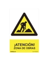 Panneau De Danger ''ZONE De Travaux'' (ESPAGNOL - 0.7mm) 30x40cm