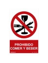 Panneau D'interdiction ''PROHIBIDO Comer Y Beber'' (PVC 0.7mm) 30x40cm