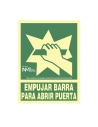 Panneau D'evacuation ''EMPUJAR Barra Para Abrir Puerta'' Classe B (PVC 0.7mm) 22.4x30cm