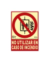 Panneau D'extinction ''NO Utilizar En Caso De Incendio'' Classe B (PVC 0.7mm) 21x30cm