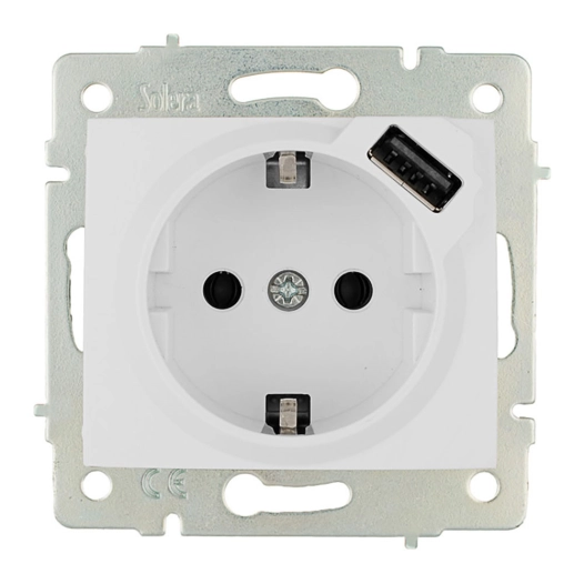 Base Bipolaire Avec T/Tl 16a 250v Avec Usb Power S.Europa Solera Erp60usb