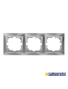 Cadre Horizontal Pour 3 Elements Couleur Argent 225x81x10mm S.Europa Solera Erp73au