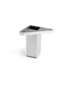 Pied De Coin Carré Abs Couleur Aluminium Mod.972. Dimensions 4,2x4,2x10cm Rei