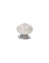 Lot 4 Boutons Ronds Pour Meuble Porcelaine Blanc Mod.E509 Ø40mm. Rei