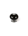 Lot 4 Boutons Ronds Pour Meuble Porcelaine Noir Mod.E517 Ø40mm. Rei