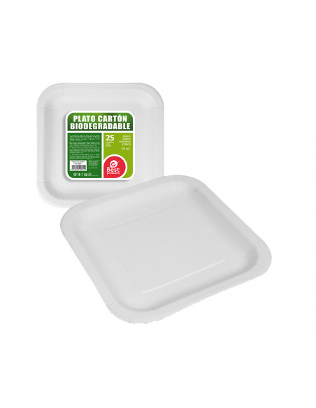Assiettes Carton Carrées Blanches 20cm Écologiques, Pratiques et Robustes - BEST PRODUCTS