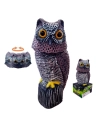Chouette A Tete Rotative Repulsifs Oiseau Ø19x40cm Edm