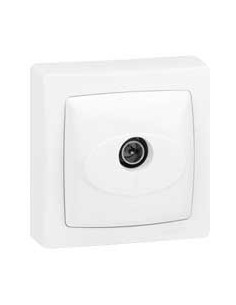 Prise TV simple - Mâle - appareillage saillie complet - Blanc
