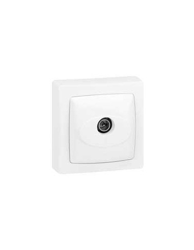 Prise TV simple - Mâle - appareillage saillie complet - Blanc