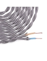 Câble Textile Tressé 2x0,75mm C-63 Soie Gris Foncé 5m